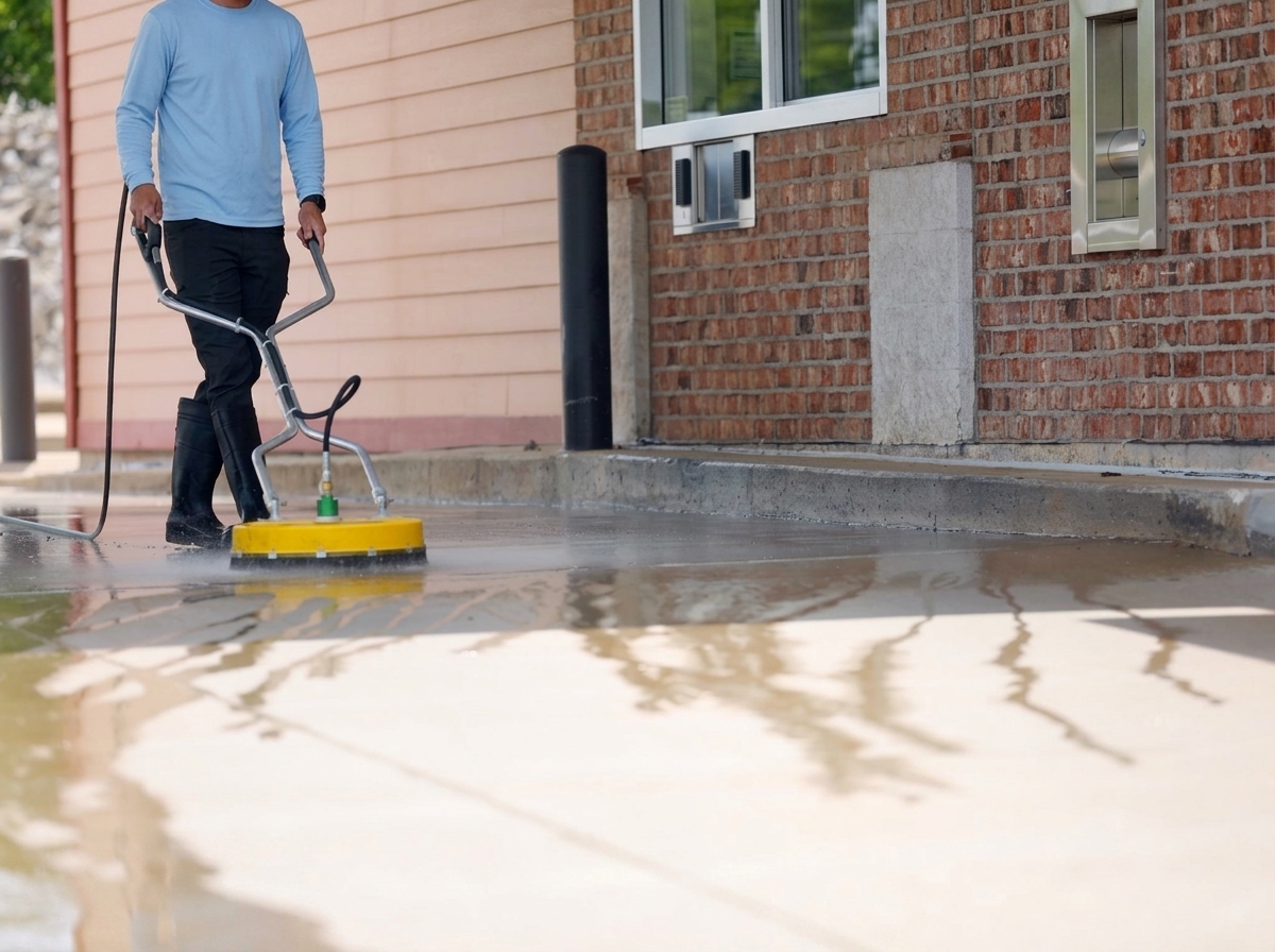 Pressure washer concrete cleaning rust removal